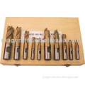 10pc 4&2 Flute HSS end mill set Coated TiN